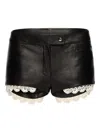Magda Butrym Leather Lace-trimmed Shorts In Black
