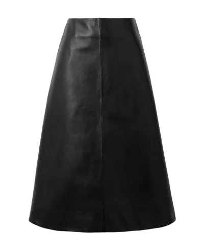 Magda Butrym Leather Mid-length Skirt In Brown