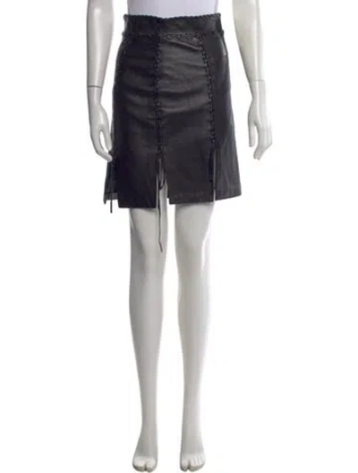 Pre-owned Magda Butrym Leather Mini Skirt In Black