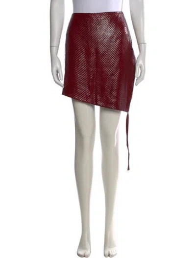 Pre-owned Magda Butrym Leather Mini Skirt In Red