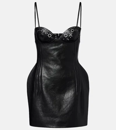 Magda Butrym Leather Minidress In Black