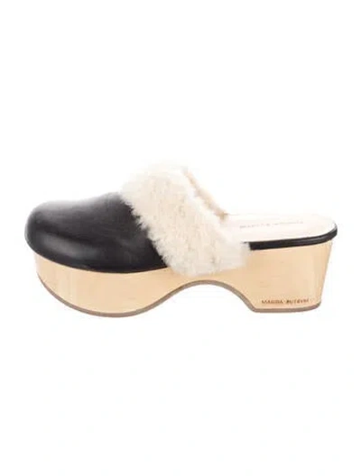 Pre-owned Magda Butrym Leather Mules In Black