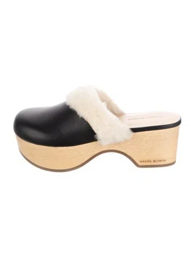 Pre-owned Magda Butrym Leather Mules In Black