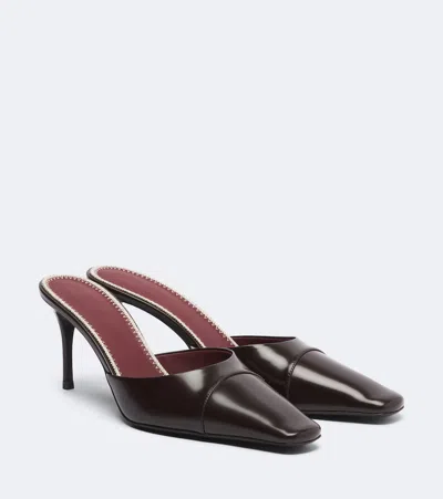 Magda Butrym Leather Mules In Brown