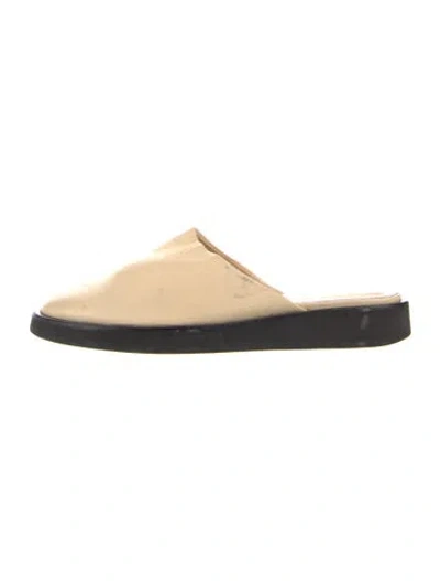 Pre-owned Magda Butrym Leather Mules In Neutral