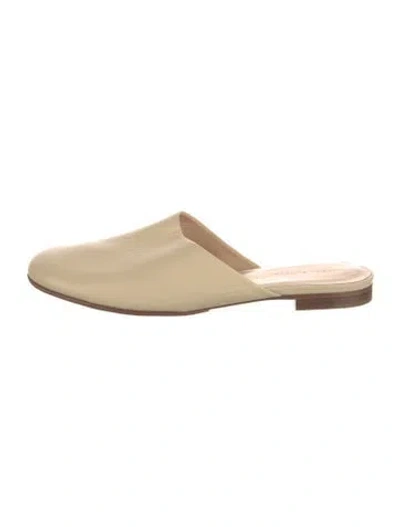 Pre-owned Magda Butrym Leather Mules In Neutrals
