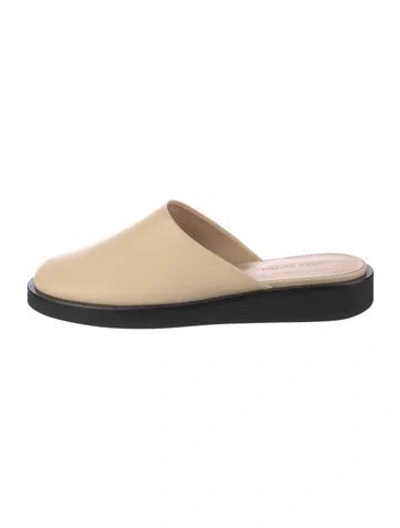 Pre-owned Magda Butrym Leather Mules In Neutrals
