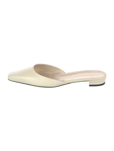 Pre-owned Magda Butrym Leather Mules In Neutrals