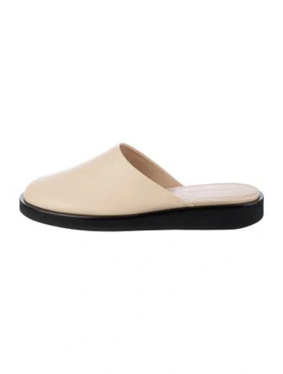 Pre-owned Magda Butrym Leather Mules W/ Tags In Neutrals