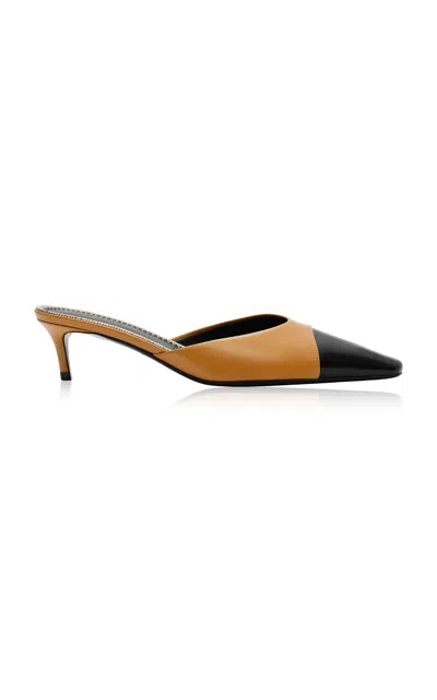Magda Butrym Leather Mustard Kitten Mules In Yellow