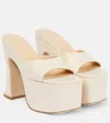 Magda Butrym 140mm Leather Platform Mules In Cream