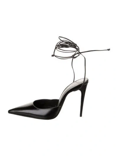 Pre-owned Magda Butrym Leather Slingback Pumps In Black