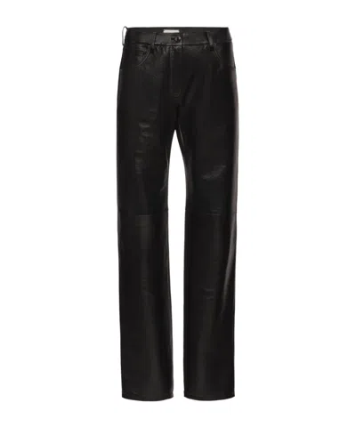 Magda Butrym Leather Straight-leg Pants In Black