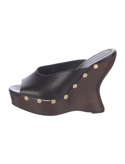 Pre-owned Magda Butrym Leather Studded Accents Sandals In Brown