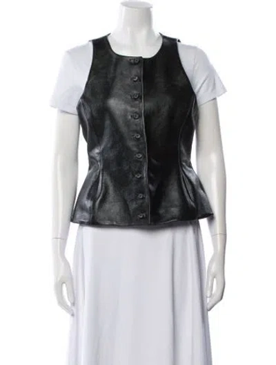 Pre-owned Magda Butrym Leather Vest In Black