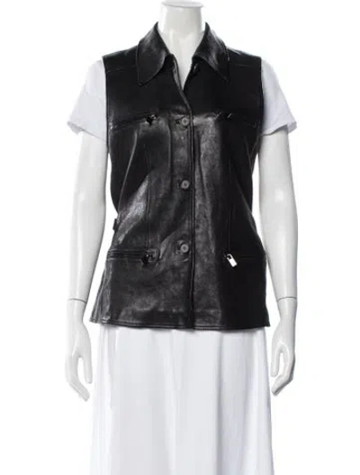 Pre-owned Magda Butrym Leather Vest In Black