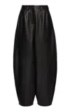Magda Butrym Leather Wide-leg Pants In Black