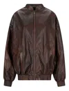 Magda Butrym Leather Zip-front Bomber Jacket In Brown