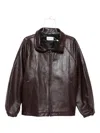 Magda Butrym Burgundy Leather Oversize Jacket In Burgundy
