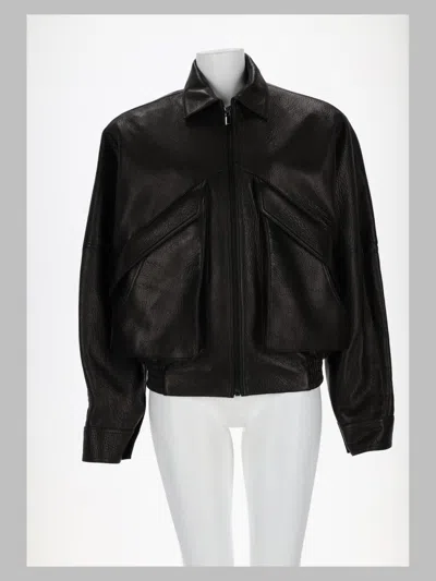 Magda Butrym Geometric Cutout Leather Jacket In Multi
