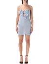 Magda Butrym Embellished Textured Lyocell-blend Mini Dress In Blue
