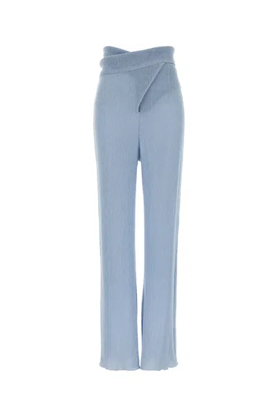 Magda Butrym Light Blue Stretch Lyocell Blend Pant