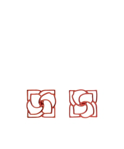 MAGDA BUTRYM SQUARE LOGO EARRINGS