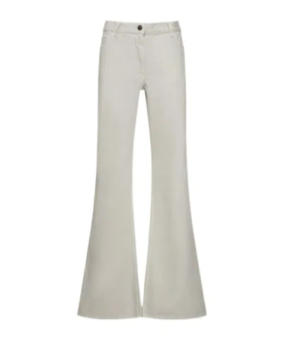 Magda Butrym Logo Horn Denim Trousers In White