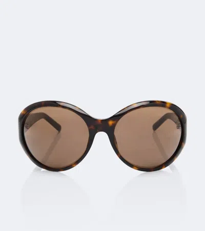 Magda Butrym Logo Oversized Sunglasses In Brown