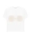 Magda Butrym Cropped Cotton T-shirt With Unique Front Embroidery In White