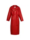 Magda Butrym Belted Leather Coat In Red