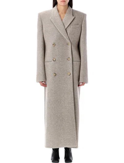 Magda Butrym Double-breasted Wool-blend Coat In Beige