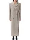 Magda Butrym Long Double-breasted Coat Notched Lapels In Beige