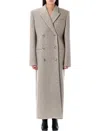 Magda Butrym Long Double-breasted Coat Notched Lapels In Grey