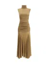 Magda Butrym Long Dress With Draping In Brown