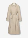 Magda Butrym Flap Pocket Belted Gabardine Coat In Neutral