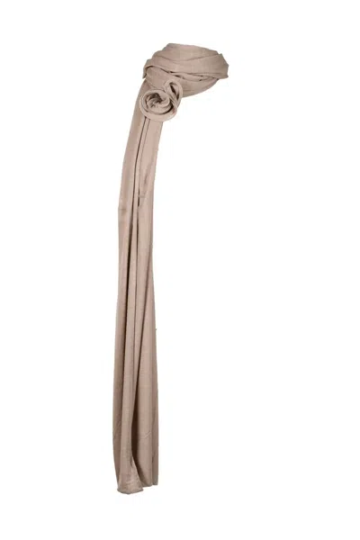 Magda Butrym Long Grey Viscose-wool Blend Scarf In Neutral