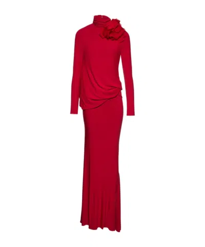 Magda Butrym Long Open-back Dress In Red