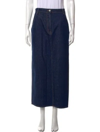 Pre-owned Magda Butrym Long Skirt In Blue