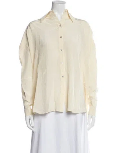 Pre-owned Magda Butrym Long Sleeve Blouse In Neutrals