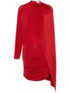 Magda Butrym Caped Cupro-blend Minidress In Red