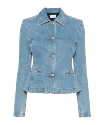 Magda Butrym Long Sleeve Denim Jacket In Blue