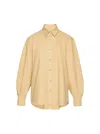 Magda Butrym Long Sleeve Denim Shirt Beige