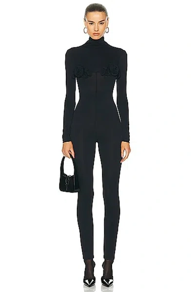 Magda Butrym Long Sleeve Jumpsuit In Black