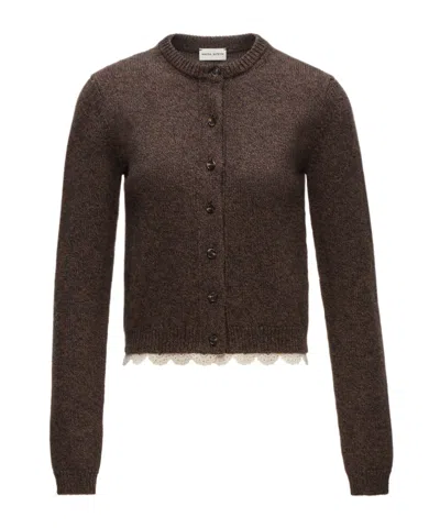 Magda Butrym Long Sleeve Knitted Sweater In Brown