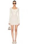 Magda Butrym Long Sleeve Mini Dress In Cream
