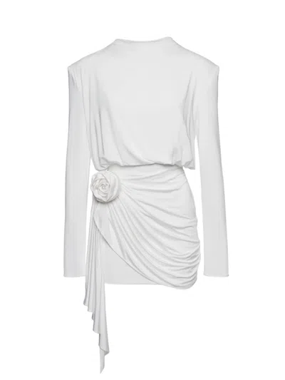Magda Butrym Draped Mini Dress In White
