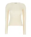 Magda Butrym Ribbed Viscose Blend Sweater In Neutral