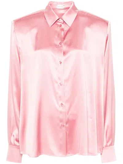 Magda Butrym Long-sleeve Silk Shirt In Pink