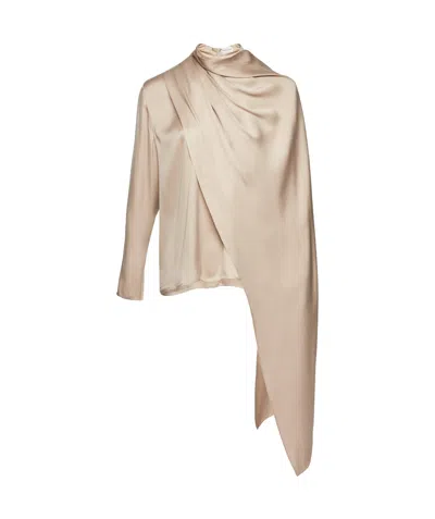 Magda Butrym Long-sleeved Blouse In Beige